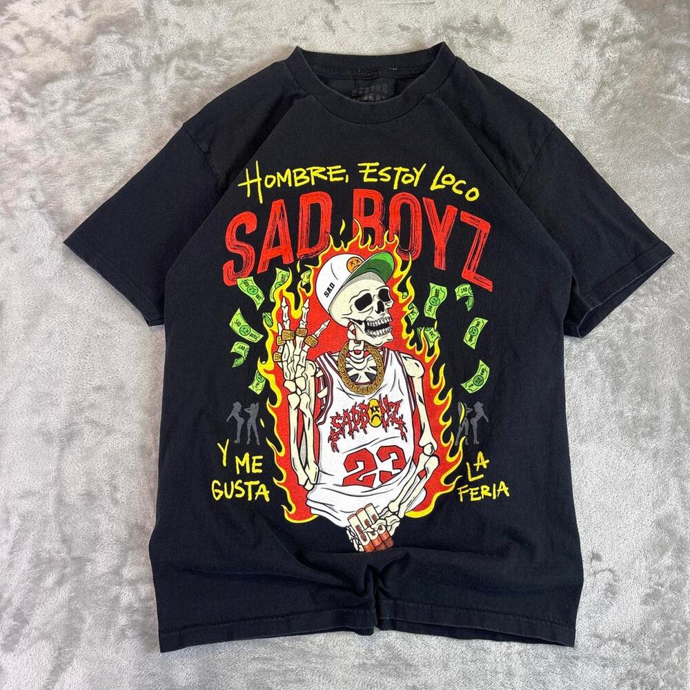 Jordan x Sad Boyz Skeleton Graphic T-Shirt Men’s Medium Black Streetwear